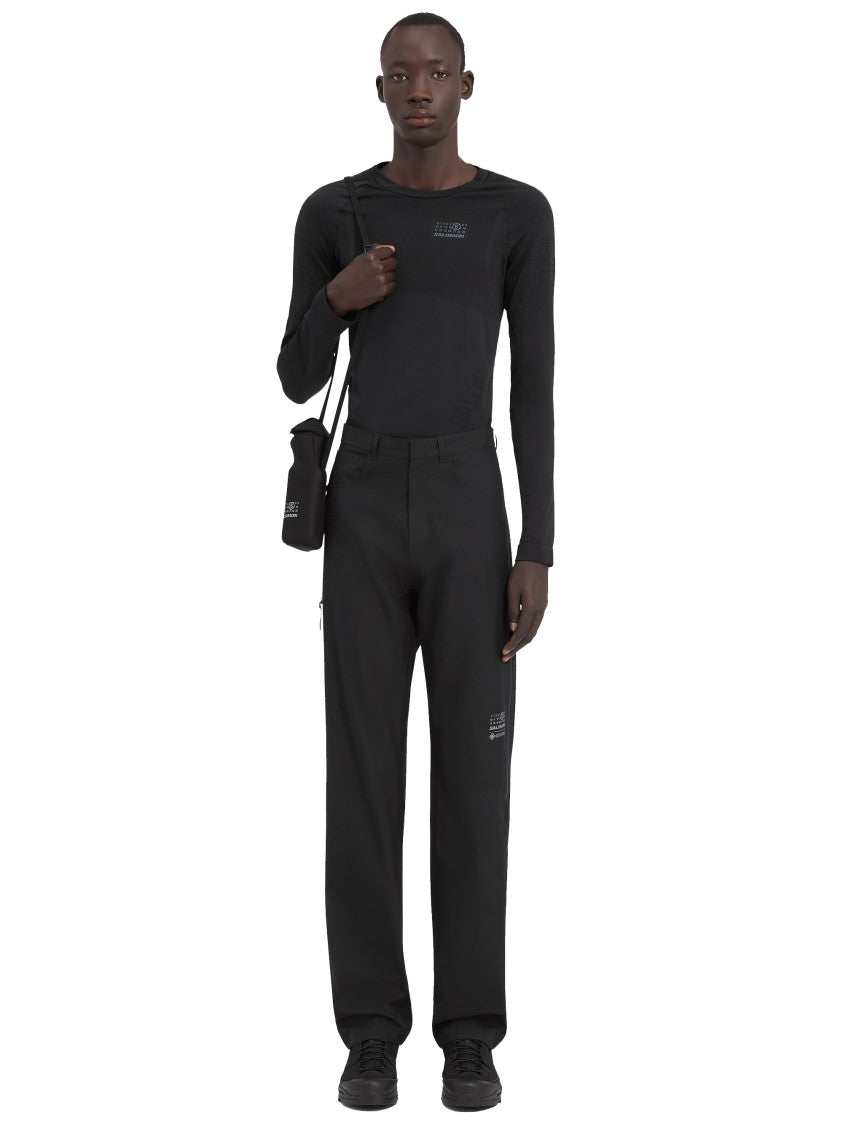 Mm6 X Salomon Tailored Black Trousers With Logo Print
