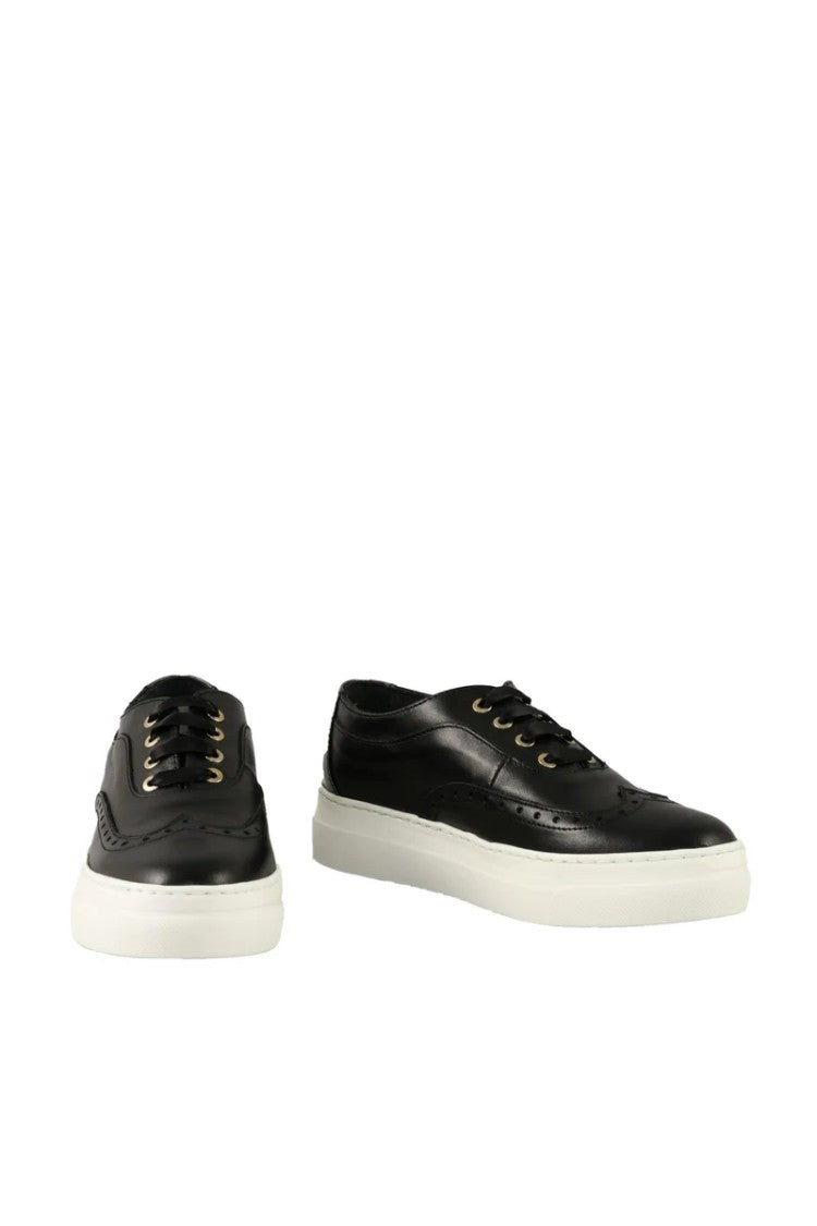 Twelve Style Division Leather Sneakers - Black/Grey