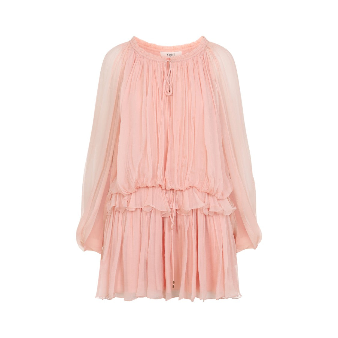 Chloé Silk Dress With Ruffled Waistline