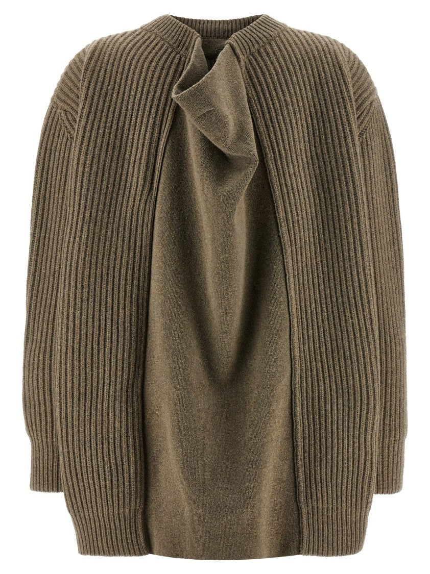 Mm6 By Maison Margiela Ribbed Wool Knit Mini Dress With Adjustable Back Panel