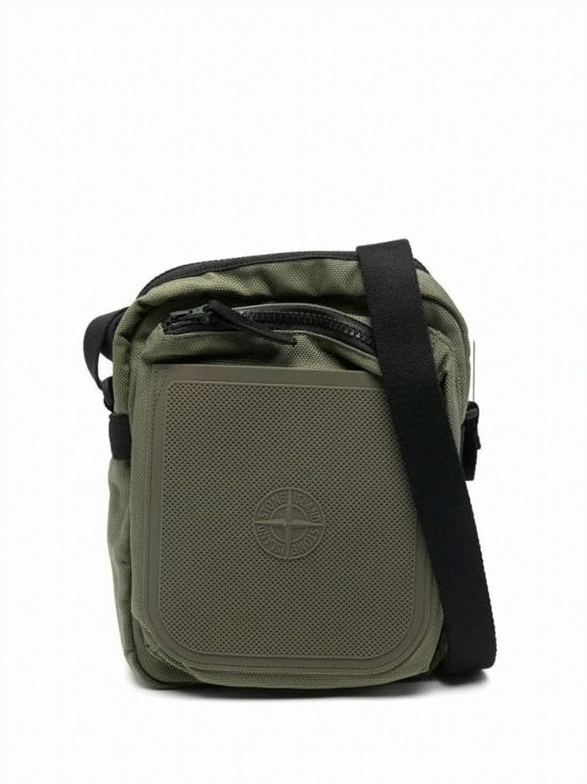 Stone Island Olive Green Nylon Panama Accessory Pouch With Embossed Logo