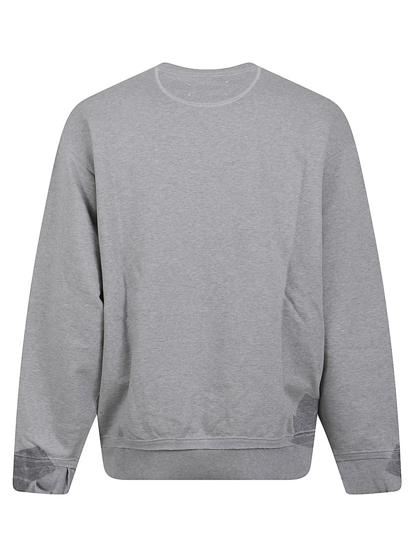 Maison Margiela Relaxed Fit Cotton Sweater With Glossy Accents