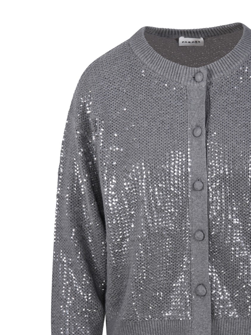 Parosh Shimmering Sequin-Embellished Cardigan With Relaxed Fit