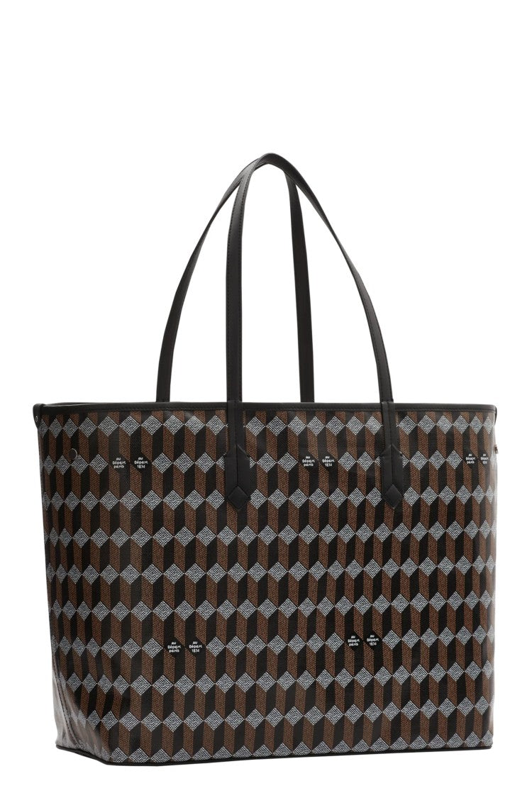 Au Depart Reversible Monogram Tote Bag With Leather Handles
