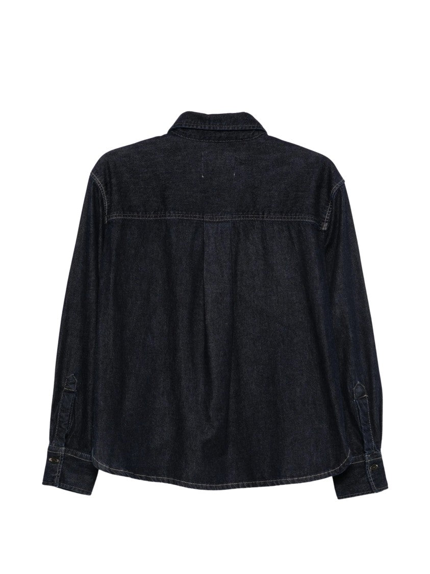 Closed Blue Organic Cotton Flap Pocket Blouse