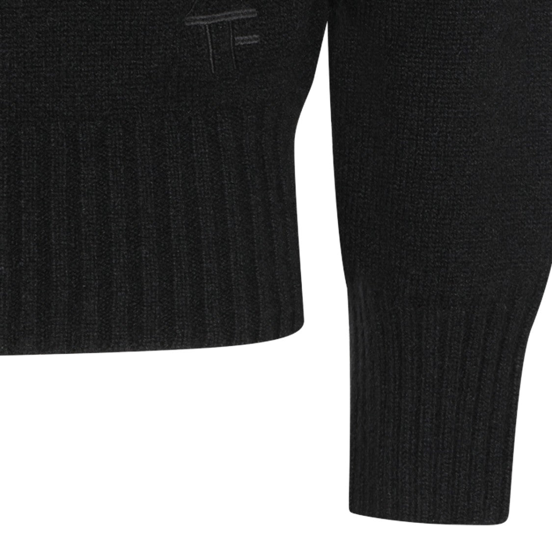 Tom Ford Hooded Black Sweater With Ribbed Cuffs