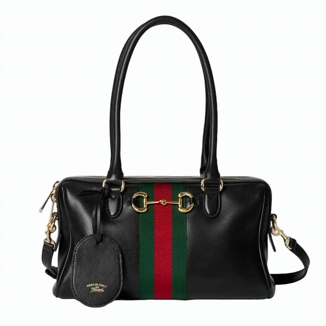 Gucci Rectangular Leather Tote Bag With Horsebit Detail And Dual Handles