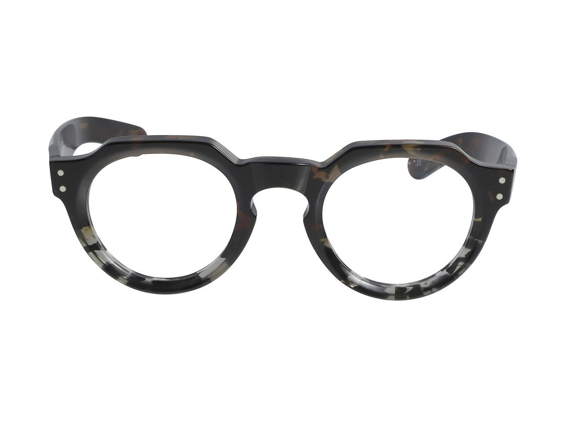 Kador Tortoiseshell Spike Keyhole Round Eyeglasses