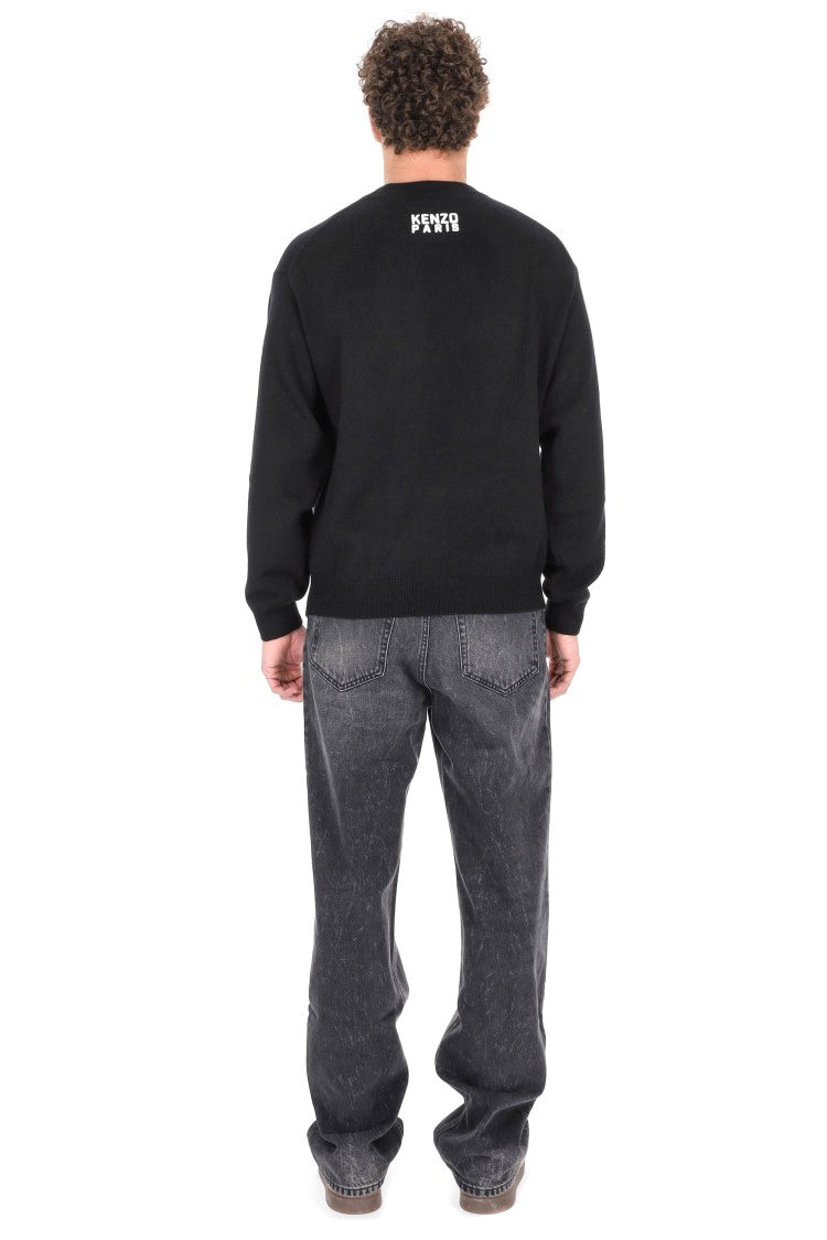 Kenzo Happy Tiger Wool-Cotton Crewneck Sweater