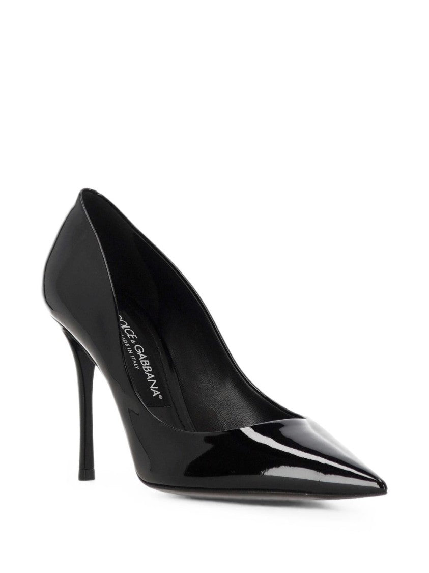 Dolce & Gabbana Glossy Patent Leather Pumps With Stiletto Heel And Dg Logo