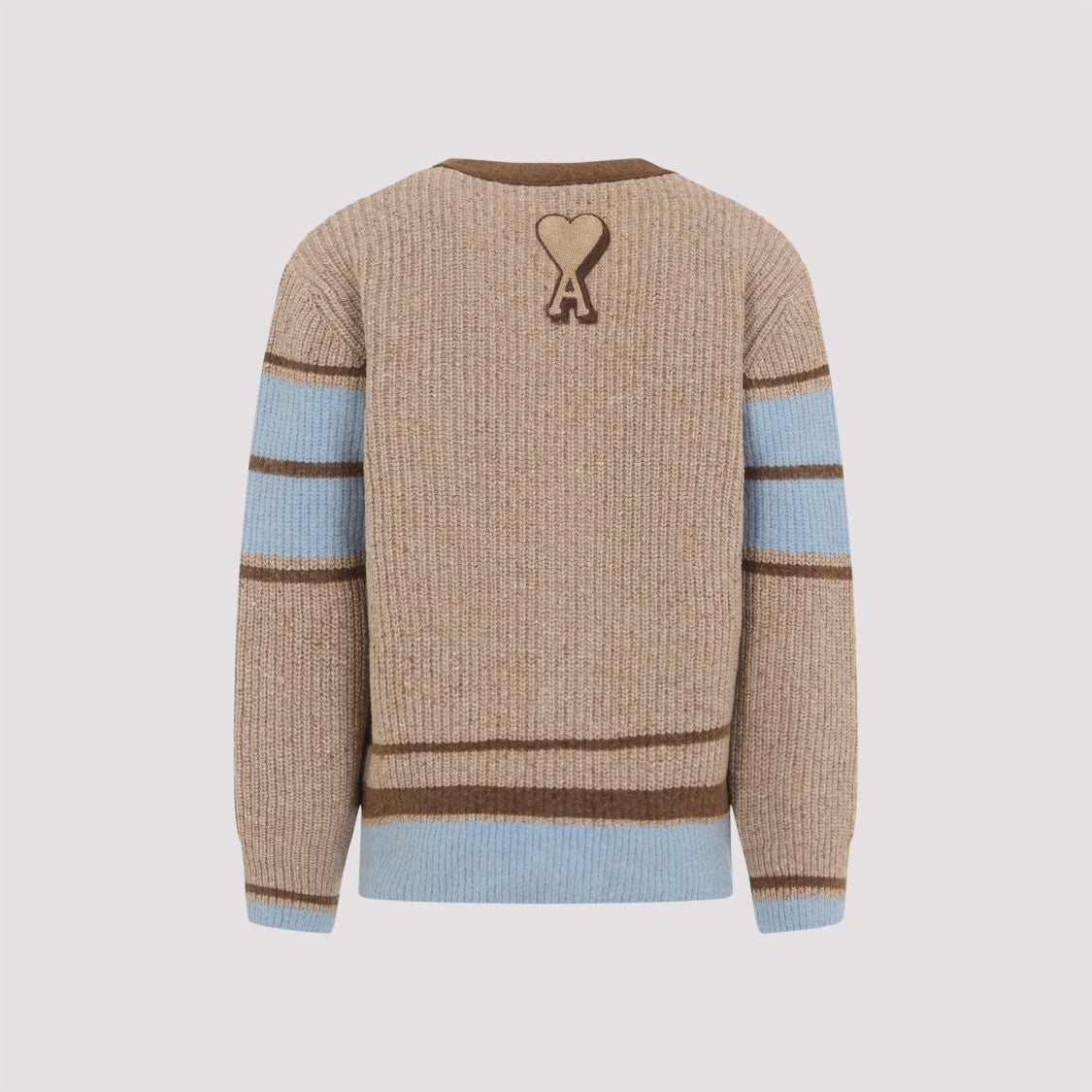 Ami Camel Beige Wool College Cardigan