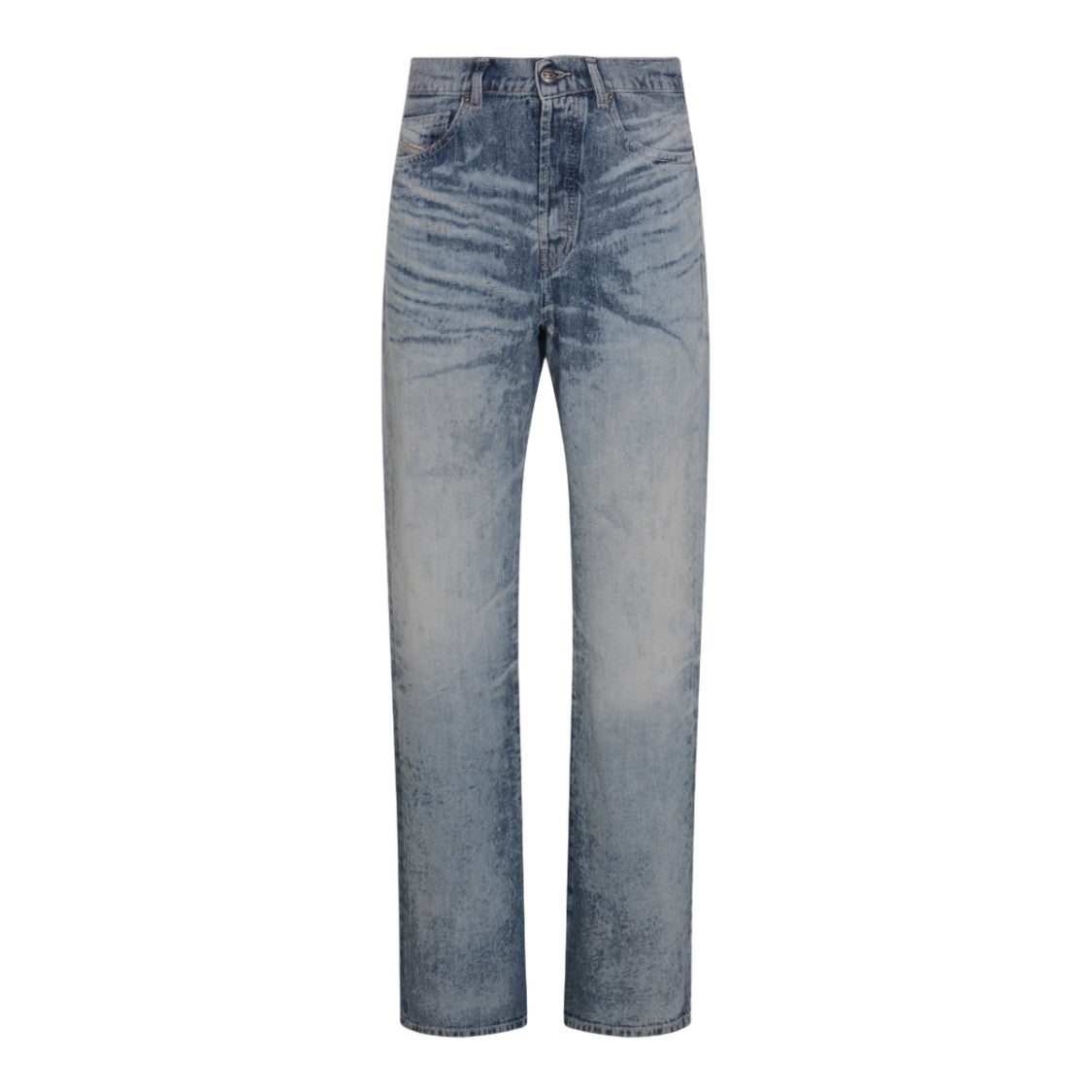 Diesel High-Waisted Straight-Leg Jeans With Vintage Wash Effect