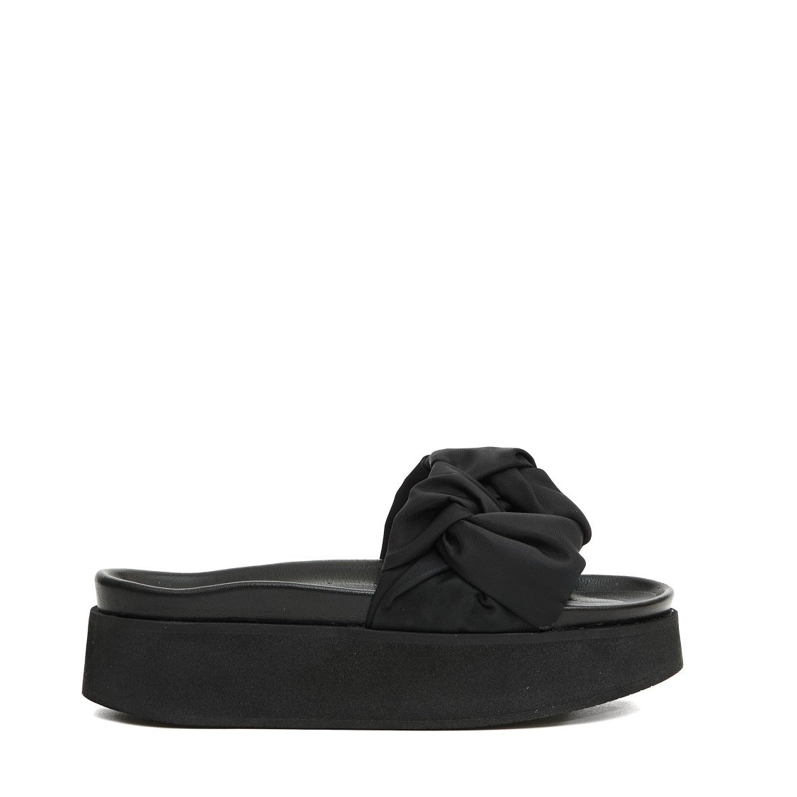 Inuikii Black Platform Slipper With Fabric
