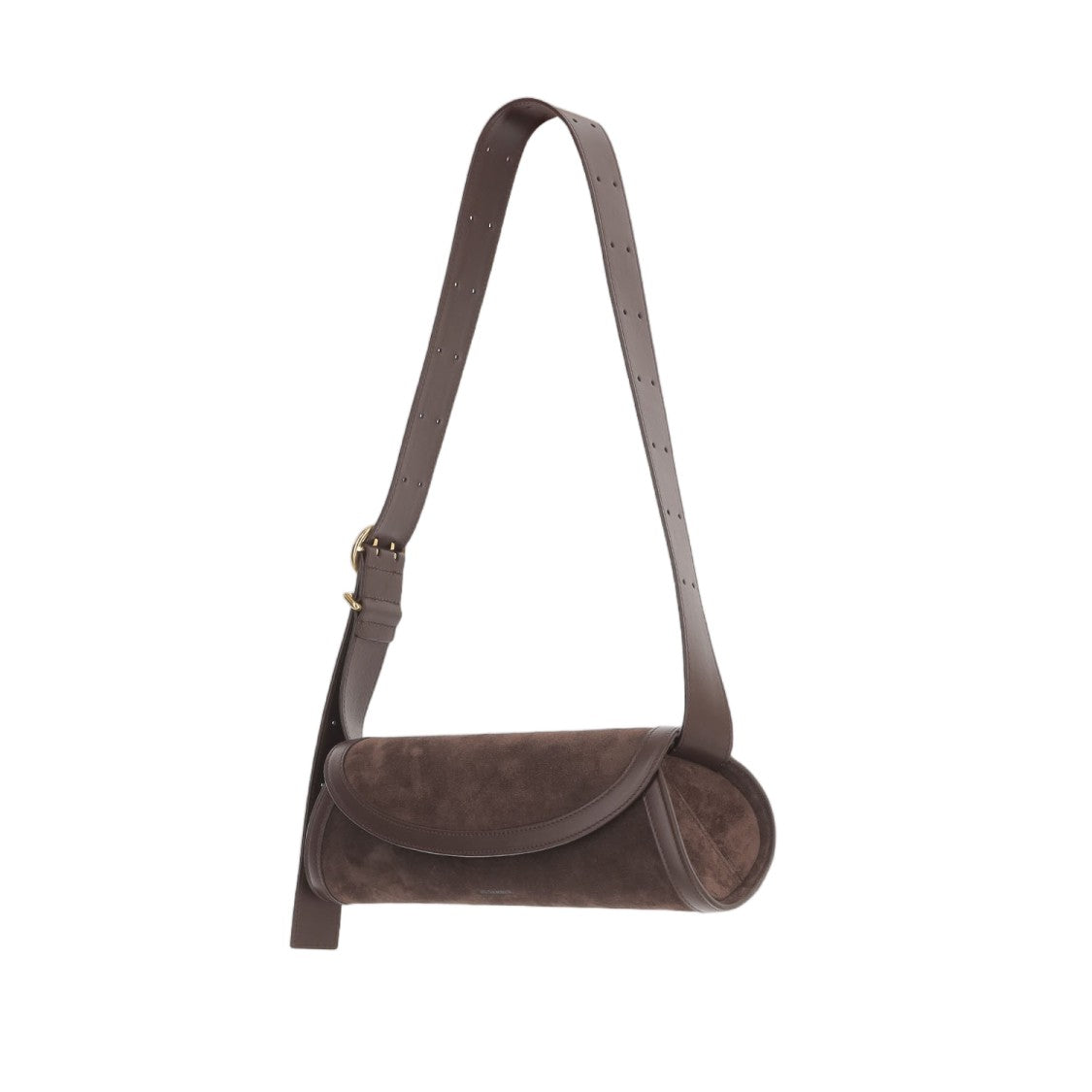 Jil Sander Suede Cannolo Shoulder Bag With Adjustable Strap