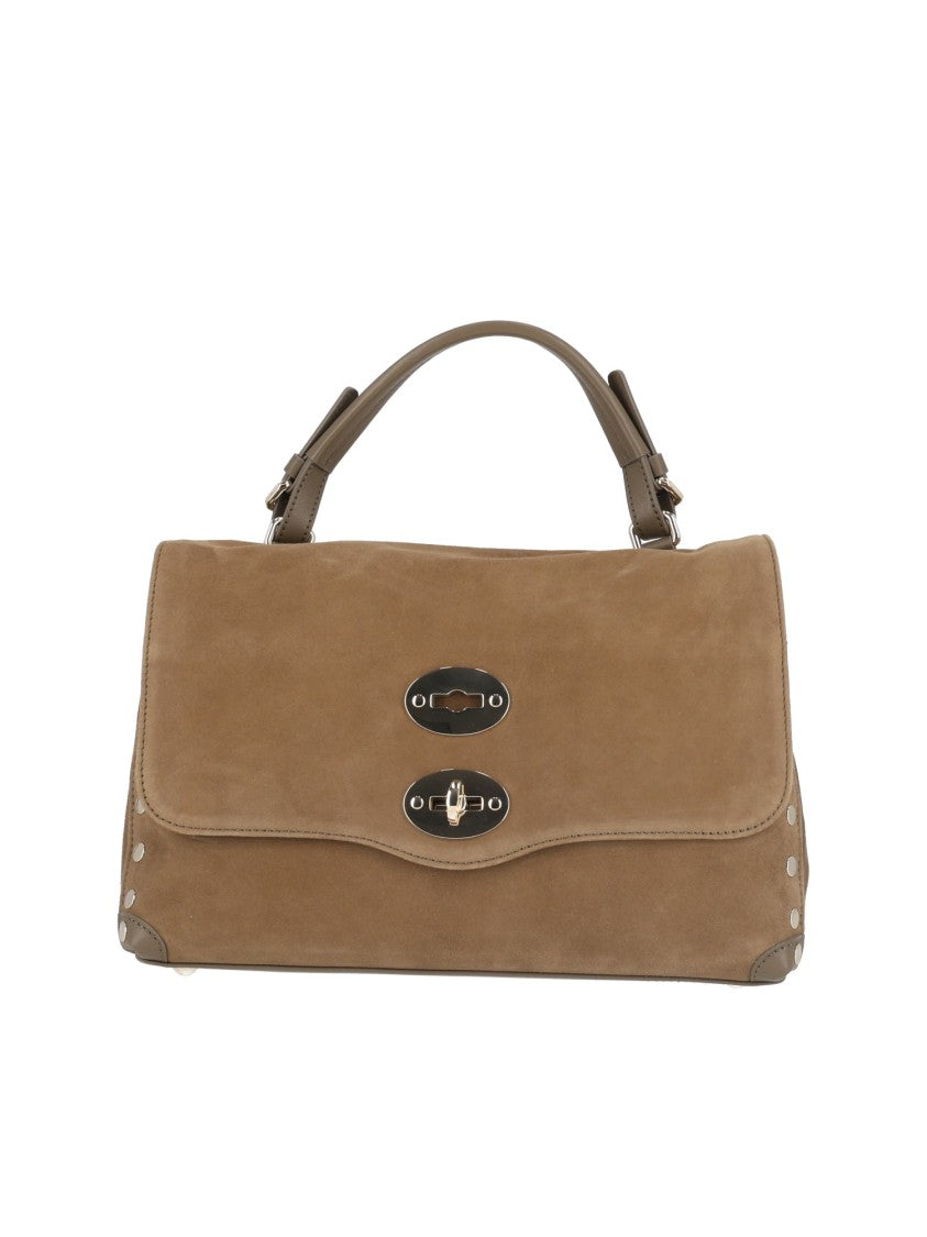 Zanellato Srl Structured Lambskin Shoulder Bag With Flap Closure And Turn-Locks