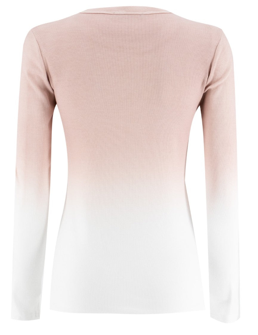 Fabiana Filippi Ribbed Cotton Sweater With Shaded Print