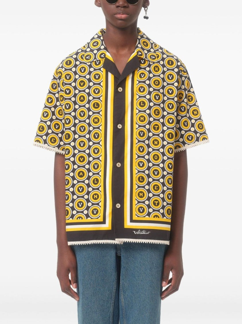 Valentino Garavani Bold Geometric Patterned Short-Sleeved Shirt