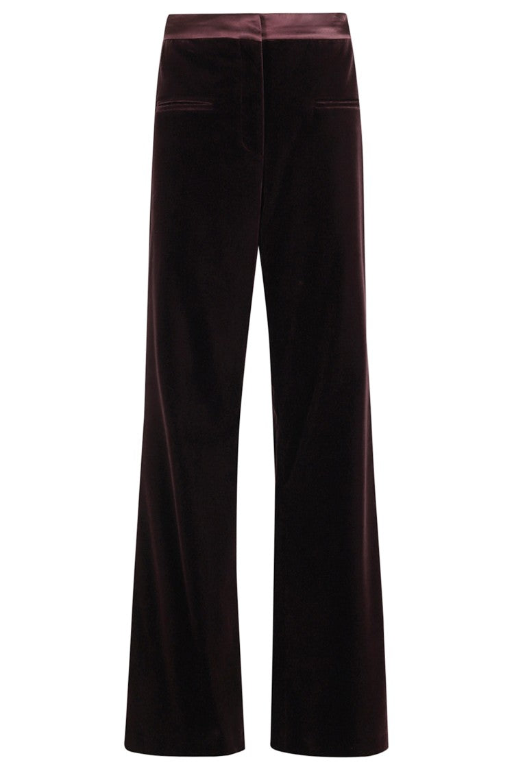 Federica Tosi Wide-Leg Velvet Trousers With Concealed Closure