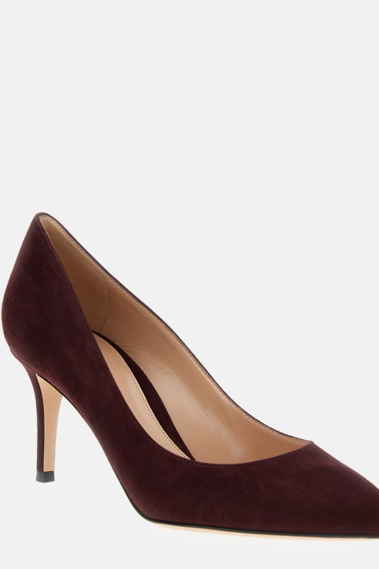Gianvito Rossi Burgundy Suede Gianvito Rossi Pumps With 70 Mm Heel