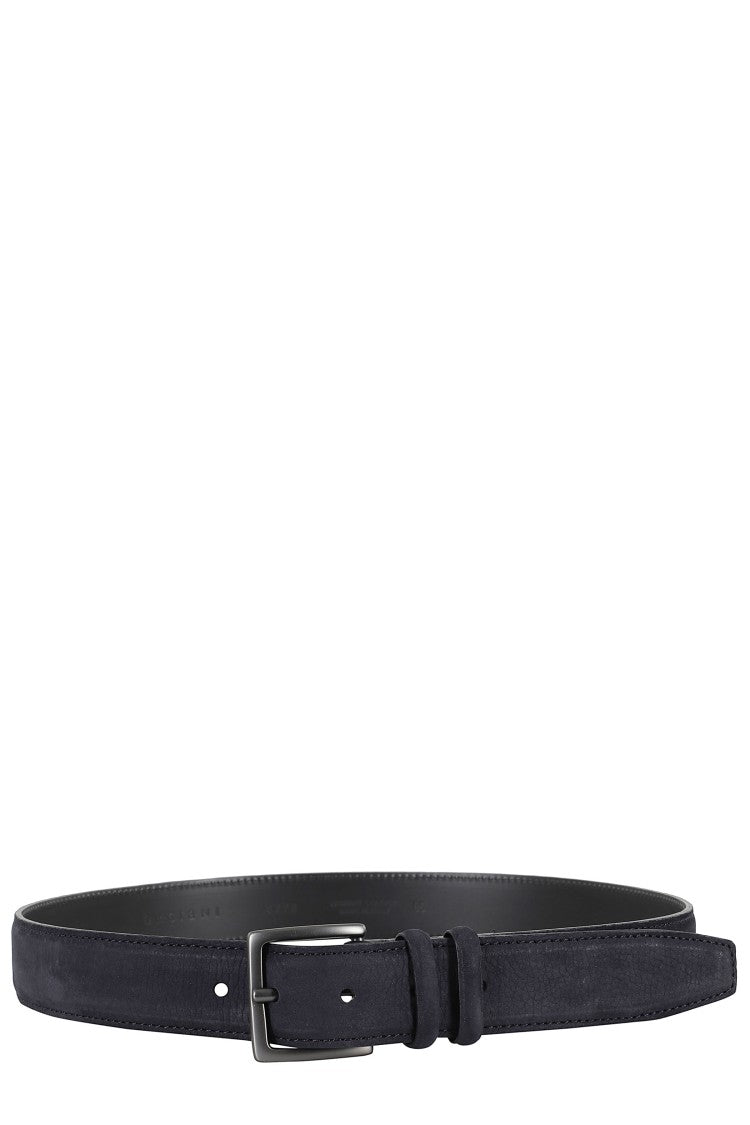 Orciani Nubuck Leather Belt With Dark Silver Buckle