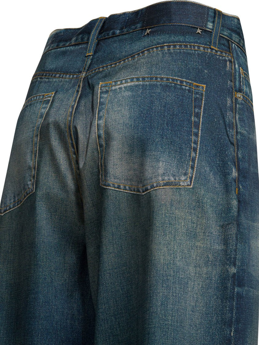 Golden Goose Wide-Leg Denim Jeans With Vintage Distressing