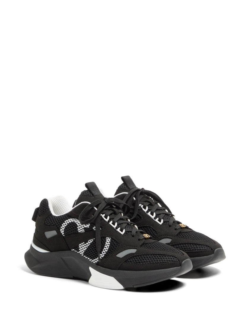 Valentino Black Demivee Mesh Sporty Sneakers