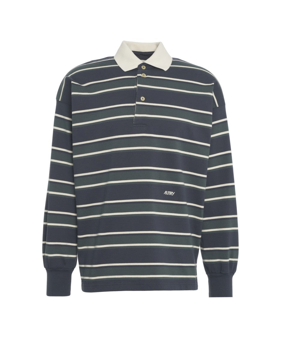 Autry Classic Striped Polo With Traditional Collar