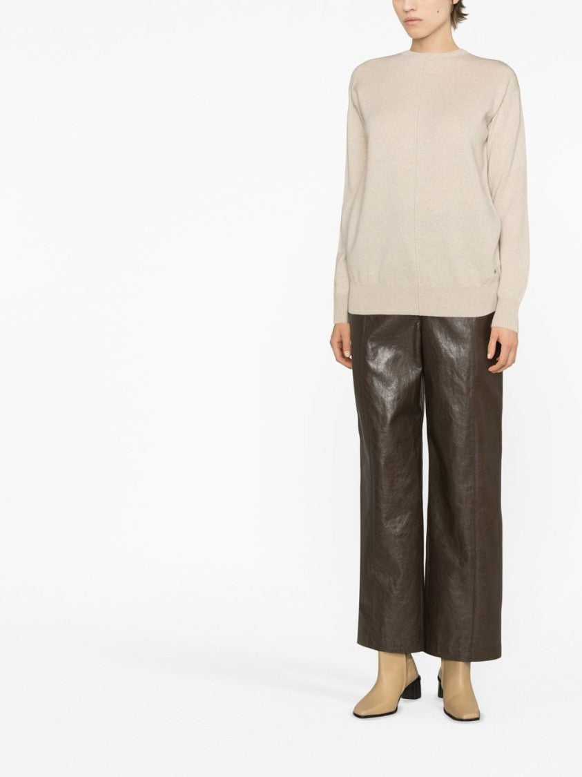 Lorena Antoniazzi Front Seam Beige Knitwear Sweater