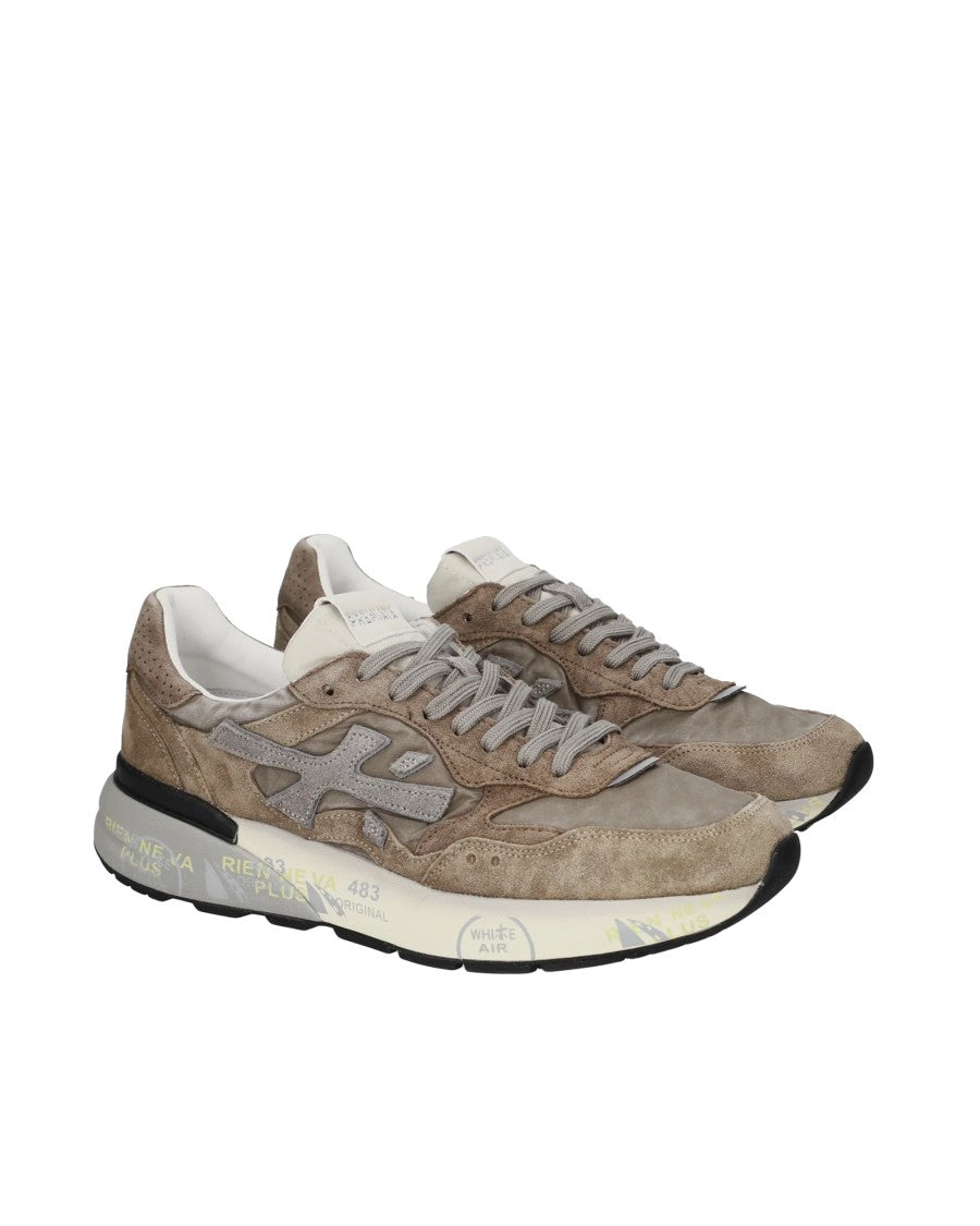 Premiata Light Brown Mick Color-Block Leather Sneakers