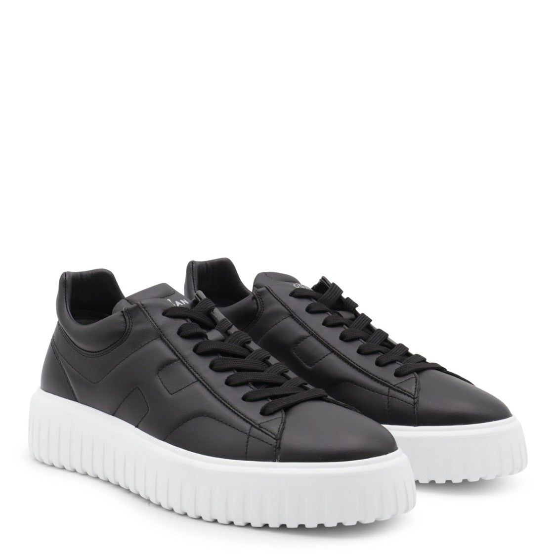 Hogan Black Leather Sneakers
