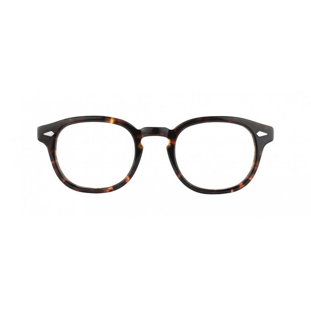 Moscot Or-Lem-O Lemtosh Round Tortoiseshell Acetate Eyeglasses With Keyhole Bridge