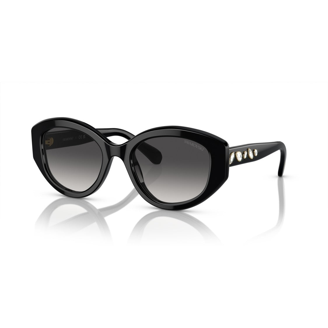 Swarovski 0Sk6005 Oversized Cat-Eye Sunglasses With Crystal Embellishments