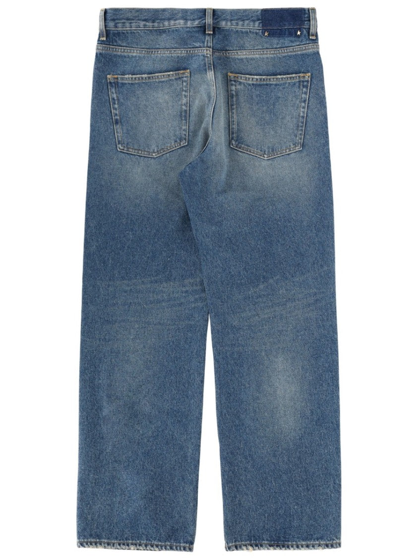 Golden Goose Mid-Blue Faded Straight-Leg Jeans