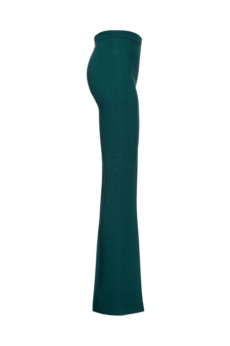 Pinko Green Viscose Wide-Leg Pants