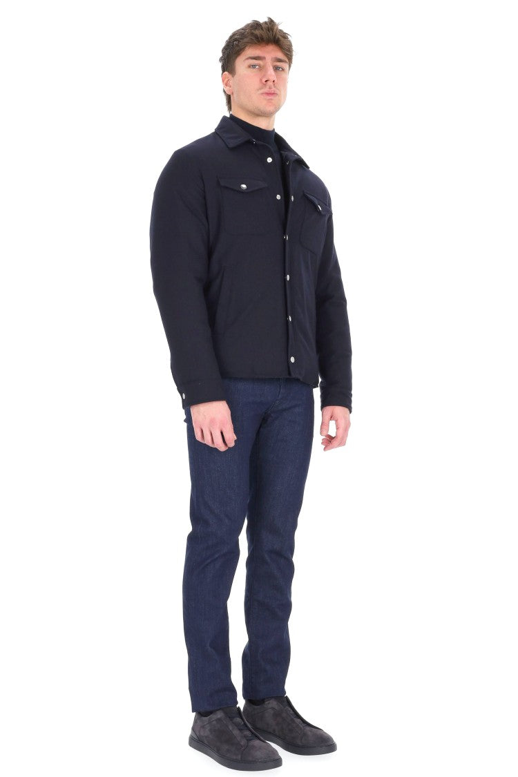 Eleventy 14 Micron Wool Snap-Button Jacket