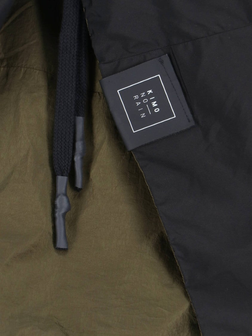 Kimono Rain Green Reversible No-Rain Hooded Outerwear Parka