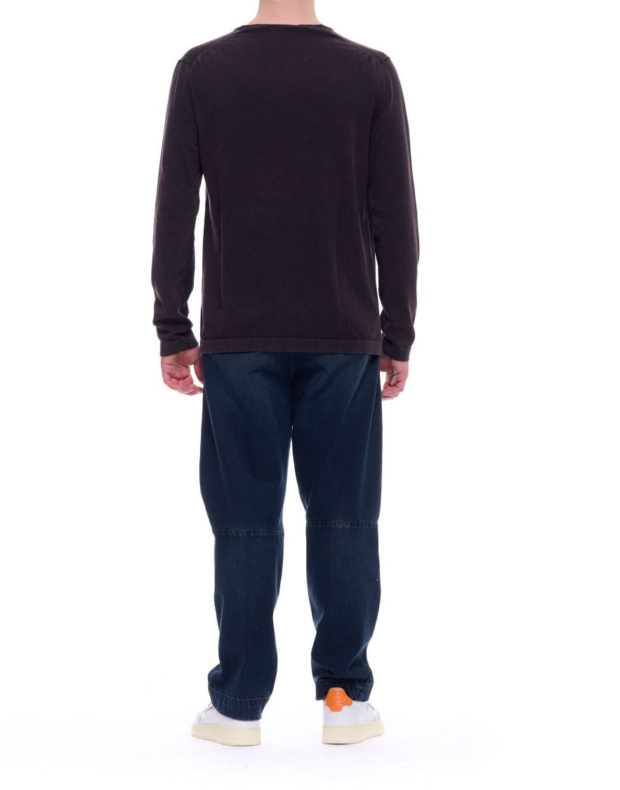 Fabrizio Del Carlo Dark Brown Lightweight Cotton Long Sleeve Top