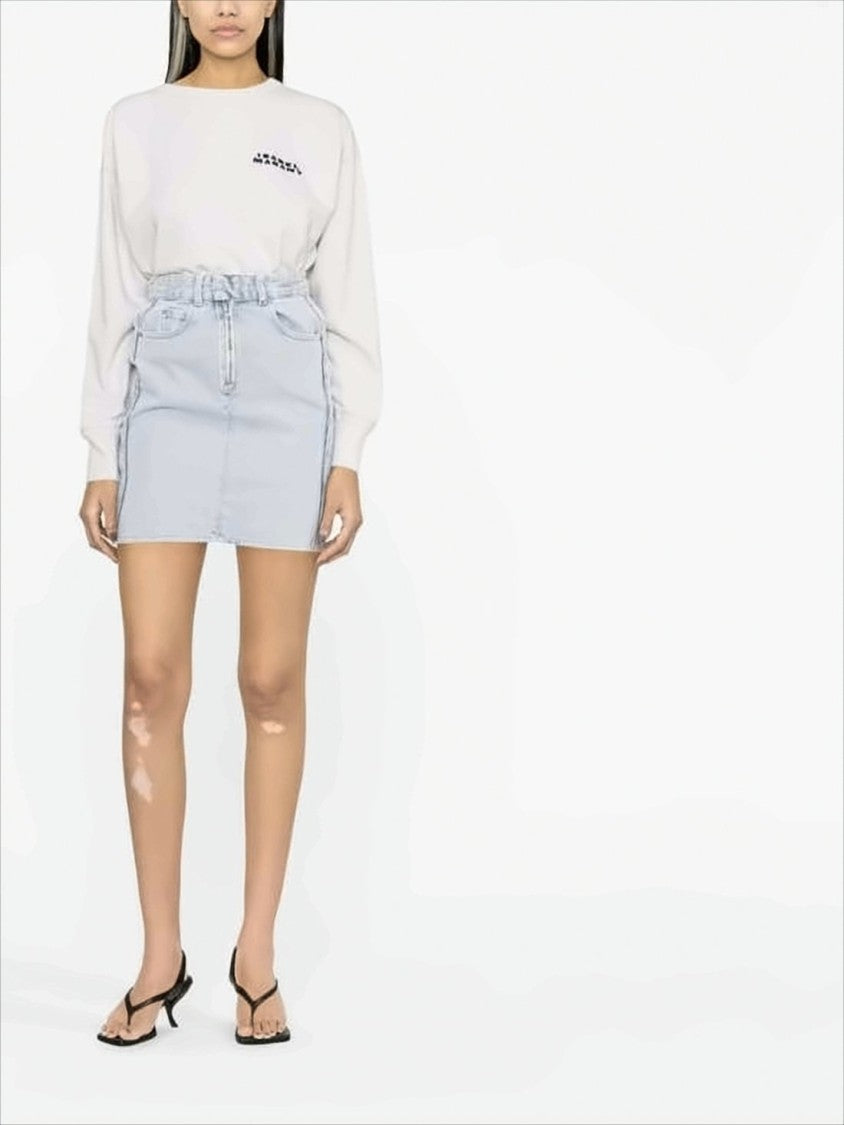 Isabel Marant Cropped Long-Sleeved Sweatshirt With Heathered Texture