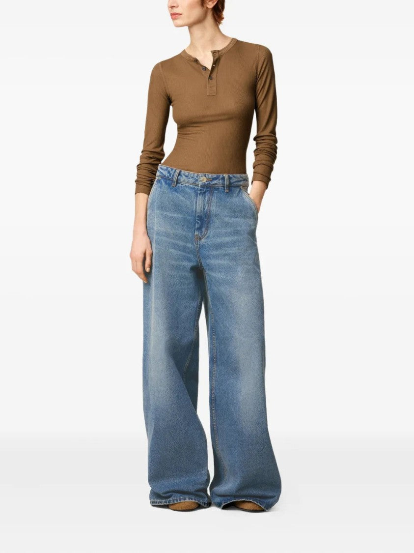 Ami Cotton Super Wide-Leg Jeans