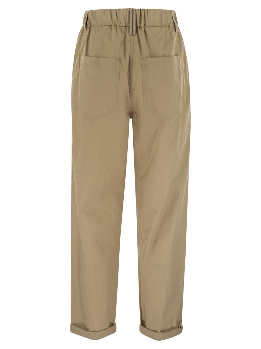 Brunello Cucinelli Track Five-Pocket Trousers In Lightweight Poplin