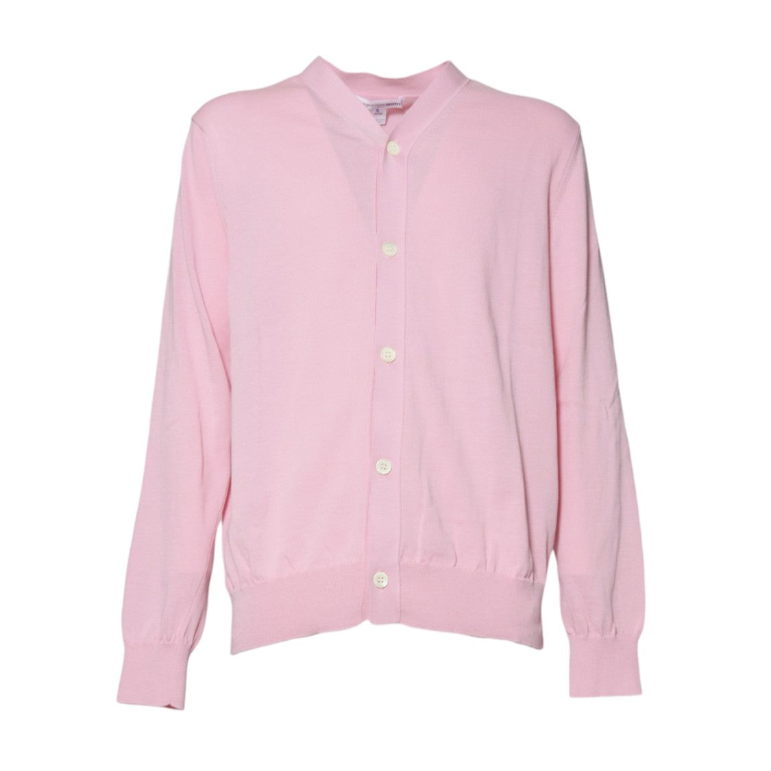 Comme Des Garçons Pink Cotton Blend V-Neck Cardigan