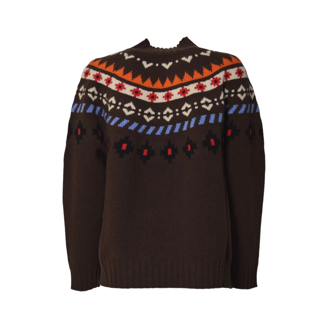 Max Mara Knit Sweater With Intricate Folk-Inspired Design