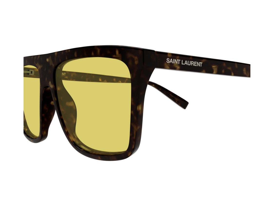 Saint Laurent Yellow Sl 904 Tortoiseshell Oversized Square Sunglasses