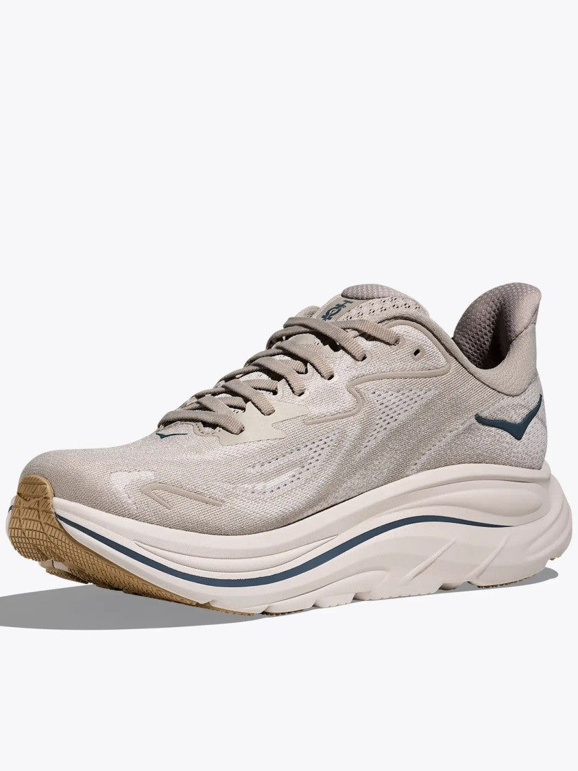 Hoka Beige Clifton 10 Cushioned Mesh Sneakers