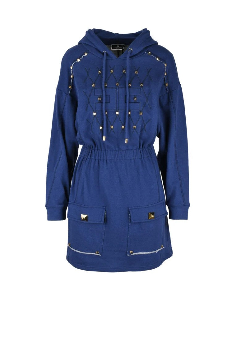 Elisabetta Franchi Sweatshirt Dress - Blue