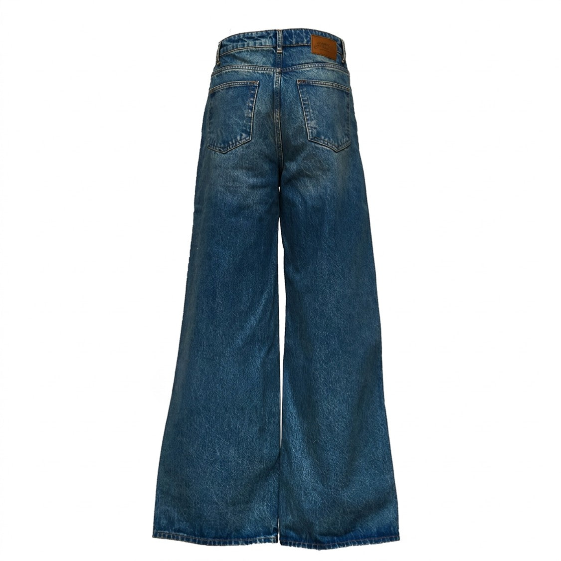 Ganni High-Waisted Wide-Leg Rigid Denim Lari Jeans