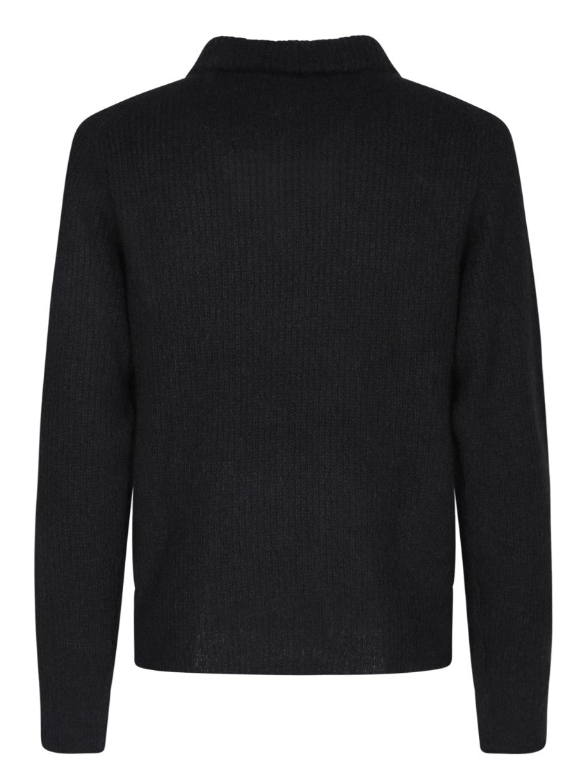 Officine Generale Black Alpaca Cotton Knitwear