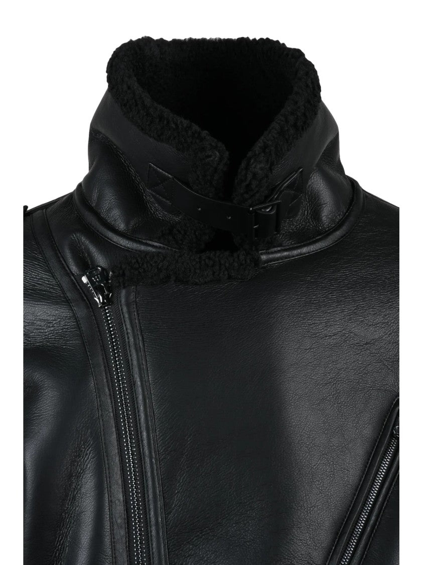 Daniele Alessandrini Eco Biker Jacket With Plush Lining And Zippered Pockets