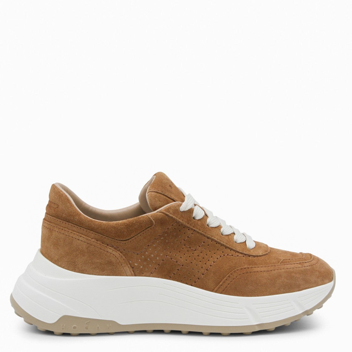 Hogan Brown Leather Sneakers