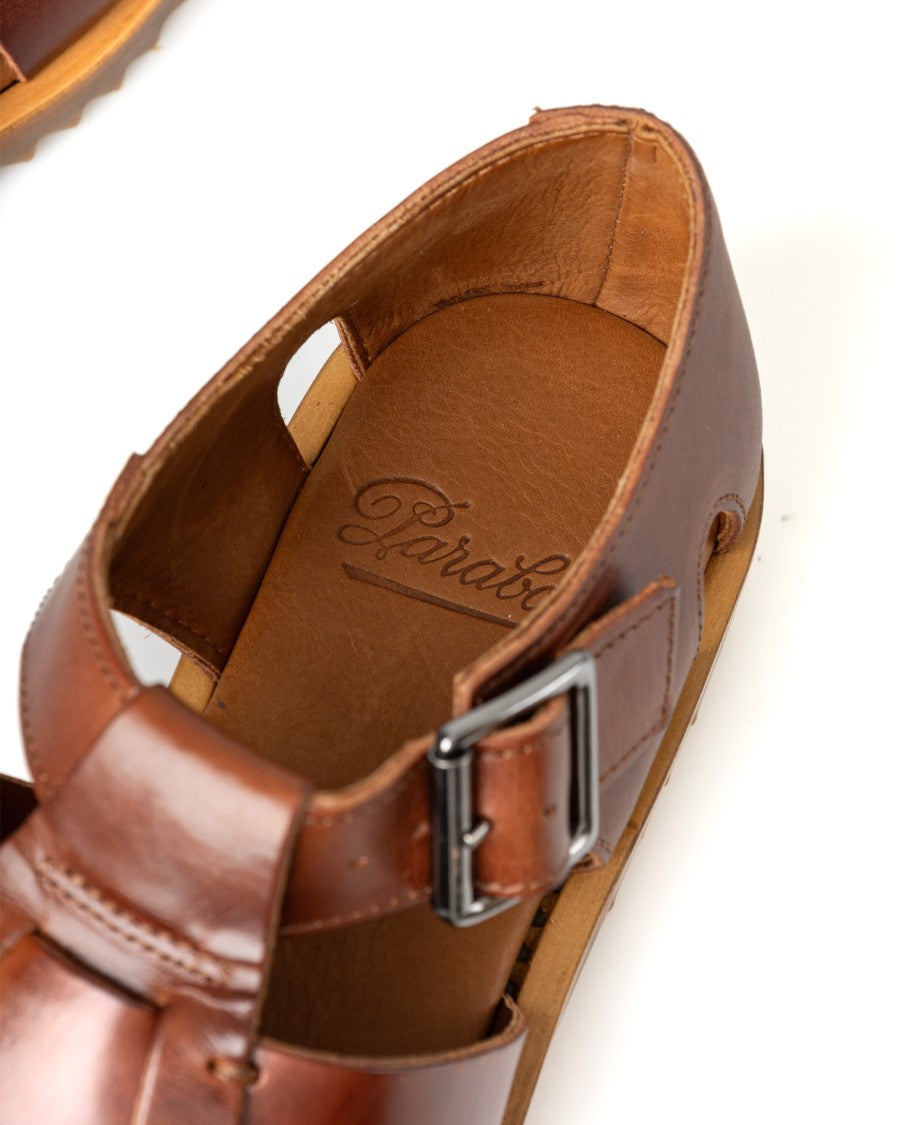 Paraboot Brown Open-Toe Sandals With Adjustable Buckle
